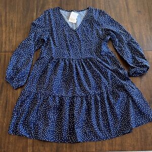 Navy Polka Dot Dress